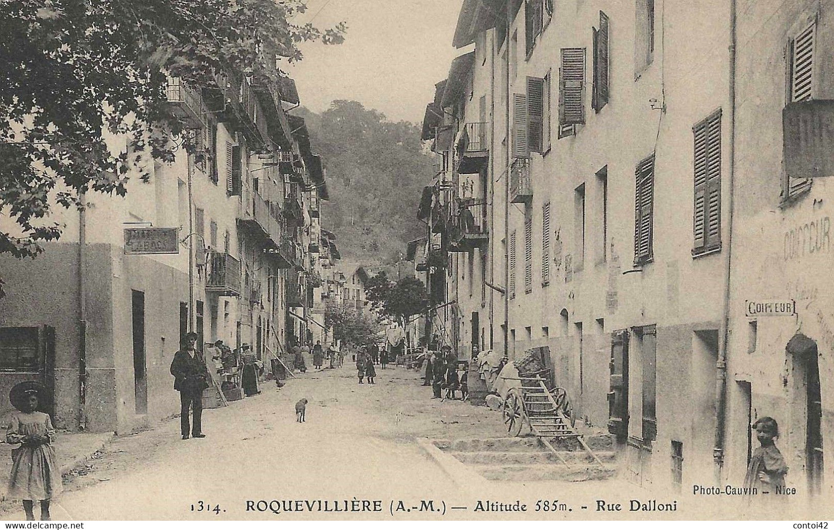 06 ROQUEBILLIERE RUE DALLONI EDITEUR PHOTO-CAUVIN NICE VALLEE DE LA VESUBIE ALPES MARITIMES - Roquebilliere