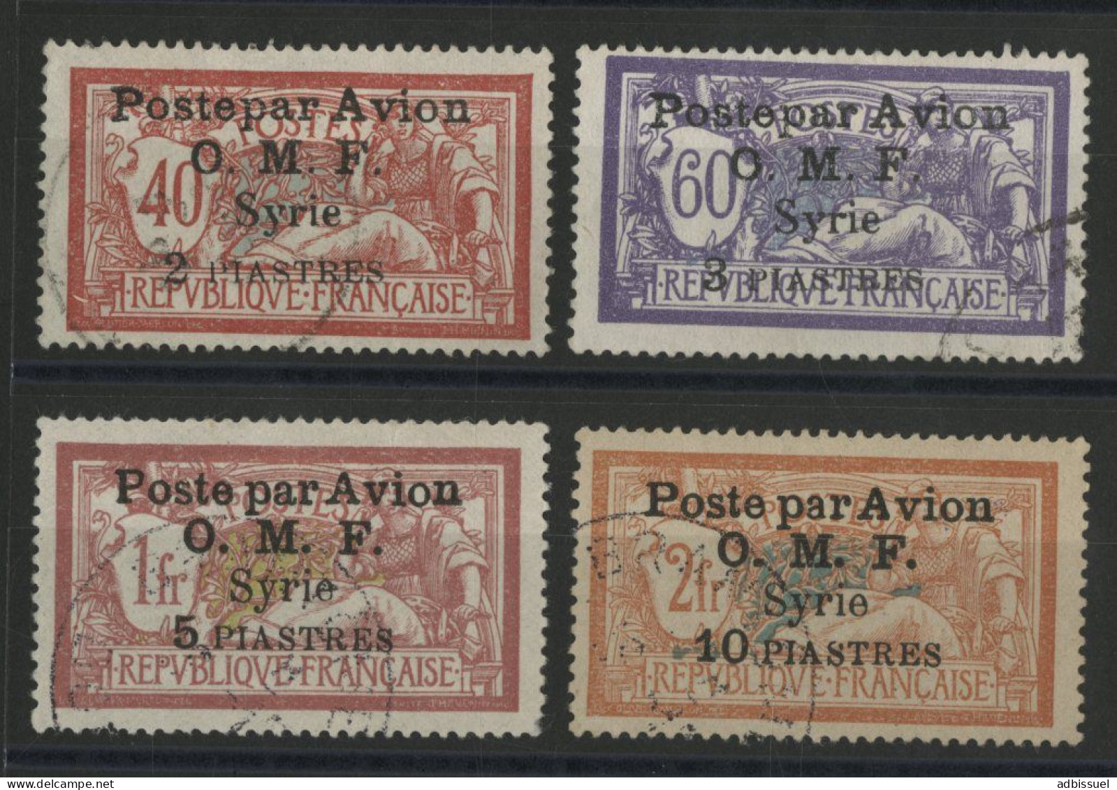 SYRIE POSTE AERIENNE N° 10 à 13 Type Merson Cote 188 € Série Complète Oblitérés. TB - Airmail