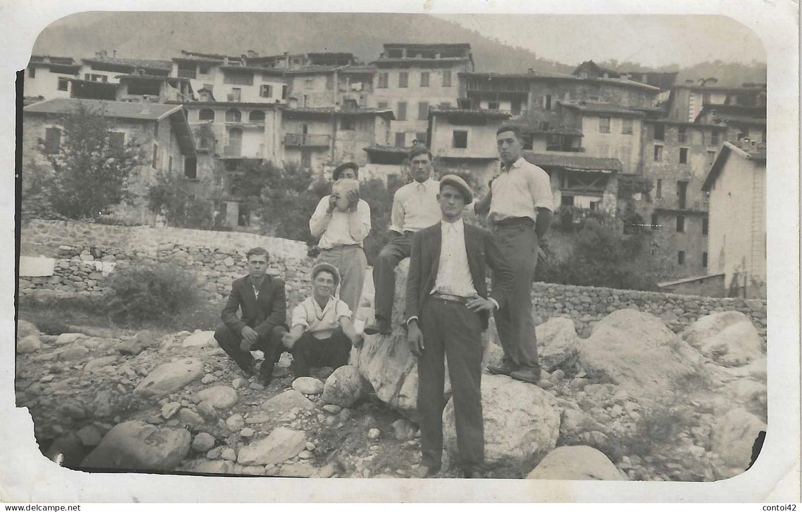 06 ROQUEBILLIERE CARTE-PHOTO PERSONNAGES ANIMATION  VALLEE DE LA VESUBIE ALPES MARITIMES - Roquebilliere