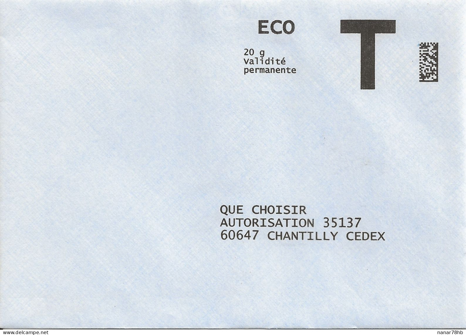 Enveloppe T , Que Choisir, Eco 20gr - Cards/T Return Covers