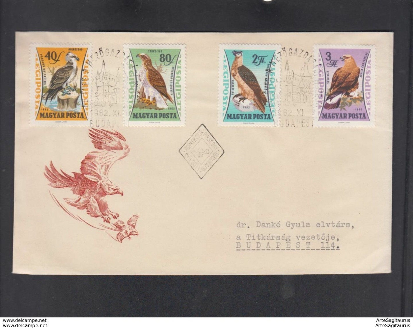 HUNGARY, FDC, FALCONS (008) - Aigles & Rapaces Diurnes