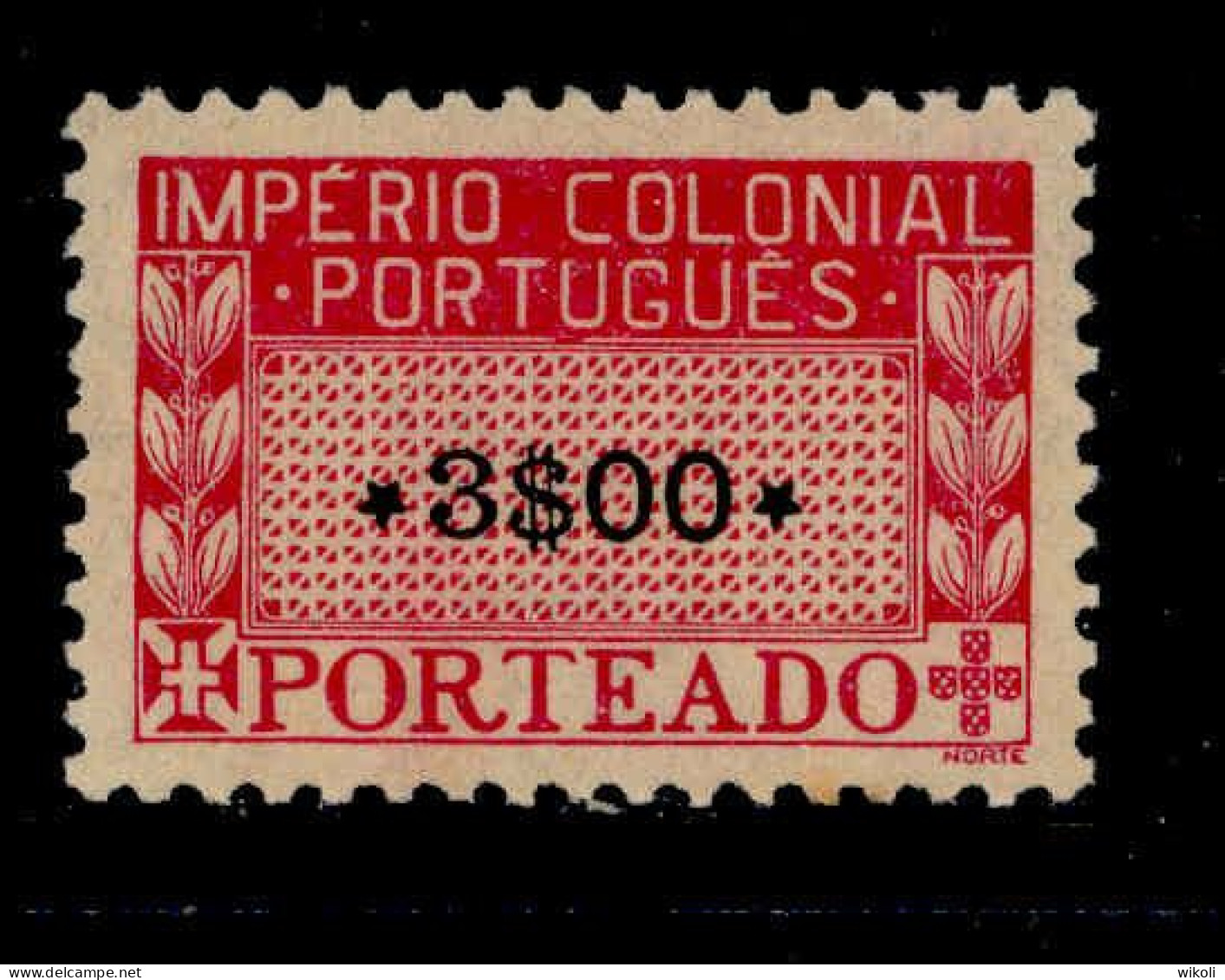 ! ! Portuguese Africa - 1945 Postage Due 3$00 - Af. P08 - No Gum - Africa Portoghese