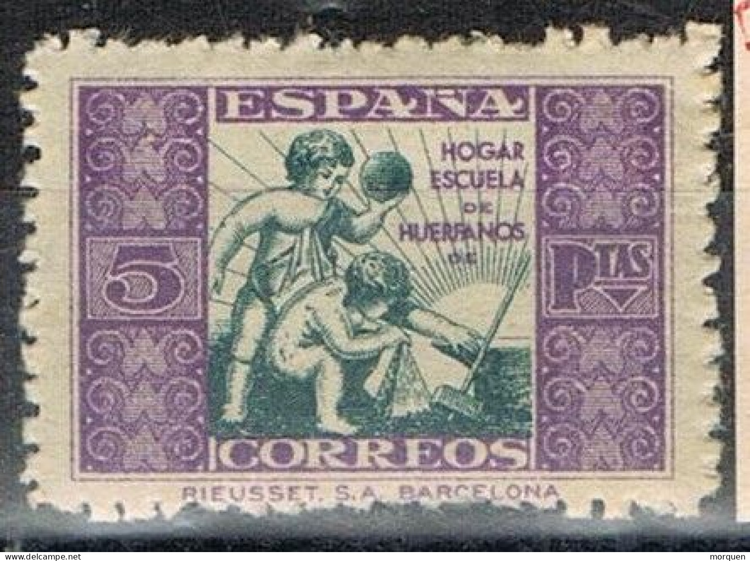 Sello BENEFICENCIA España, 5 Pts Rieusset, Edifil Num 8 ** - Charity