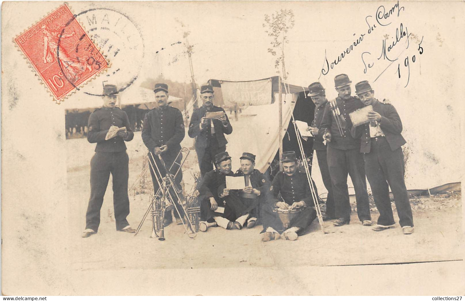 10-MAILLY-CAMP DE MAILL6 - CARTE-PHOTO- MILITAIRE SOUVENIR 1905 - Mailly-le-Camp