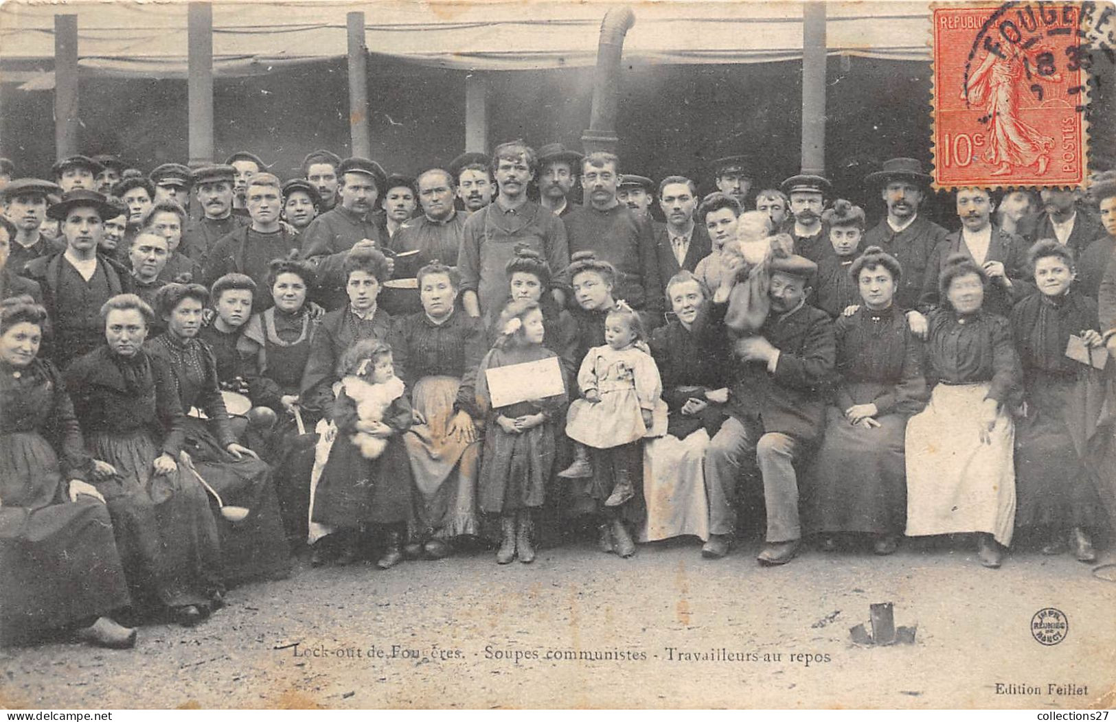 35-FOUGERES- LOCK-OUT- SOUPES COMMUNISTES - TRAVAILLEURS AU REPOS - Fougeres