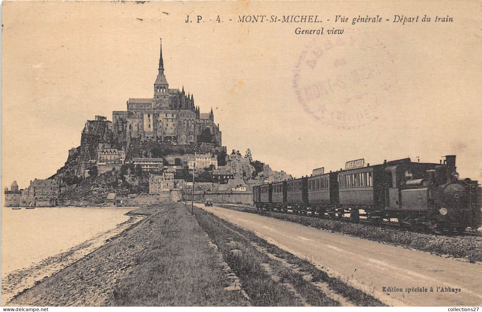 50-LE-MONT-SAINT-MICHEL - VUE GENERALE DEPART DU TRAIN - Le Mont Saint Michel
