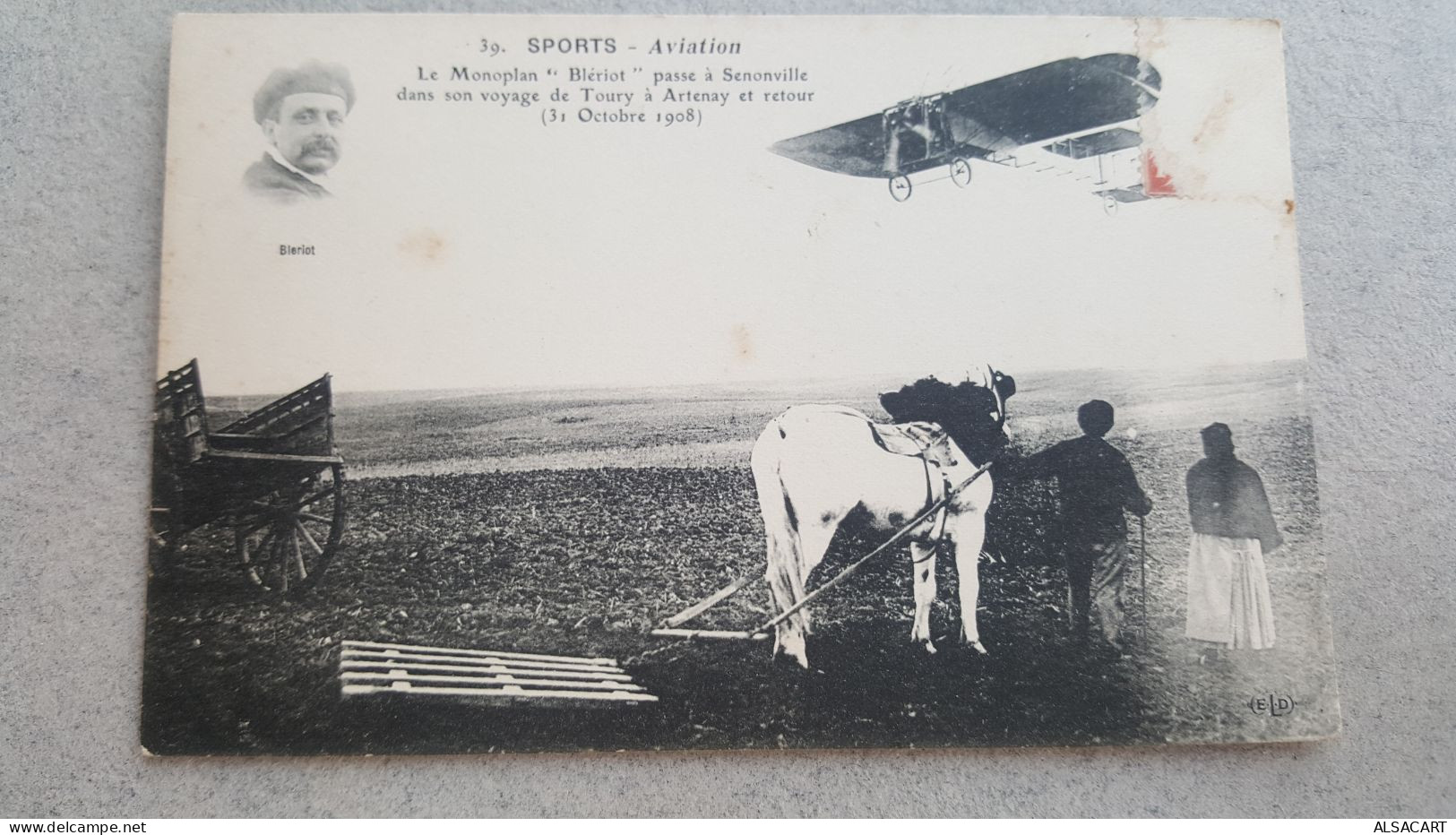 Le Monoplan Bleriot Passe à Senonville , Agriculteurs - Airmen, Fliers