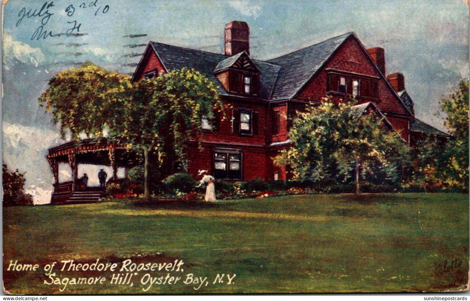 New York City Long Island Oyster Bay "Sagamore Hill" Residence Of President Theodore Roosevelt 1910 Tucks - Long Island