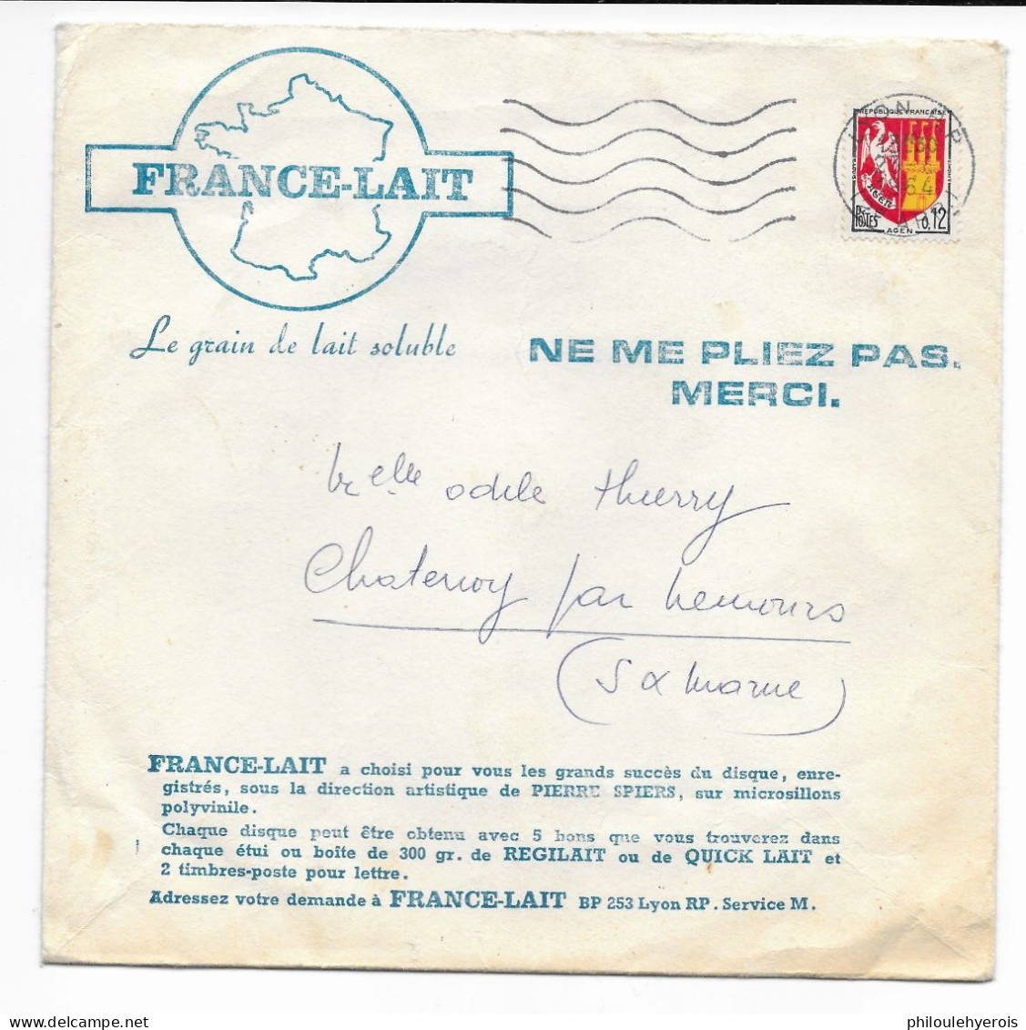 9 DISQUES SOUPLES PUBLICITAIRES France Lait + Enveloppe 1964 6 Scans - Objets Dérivés