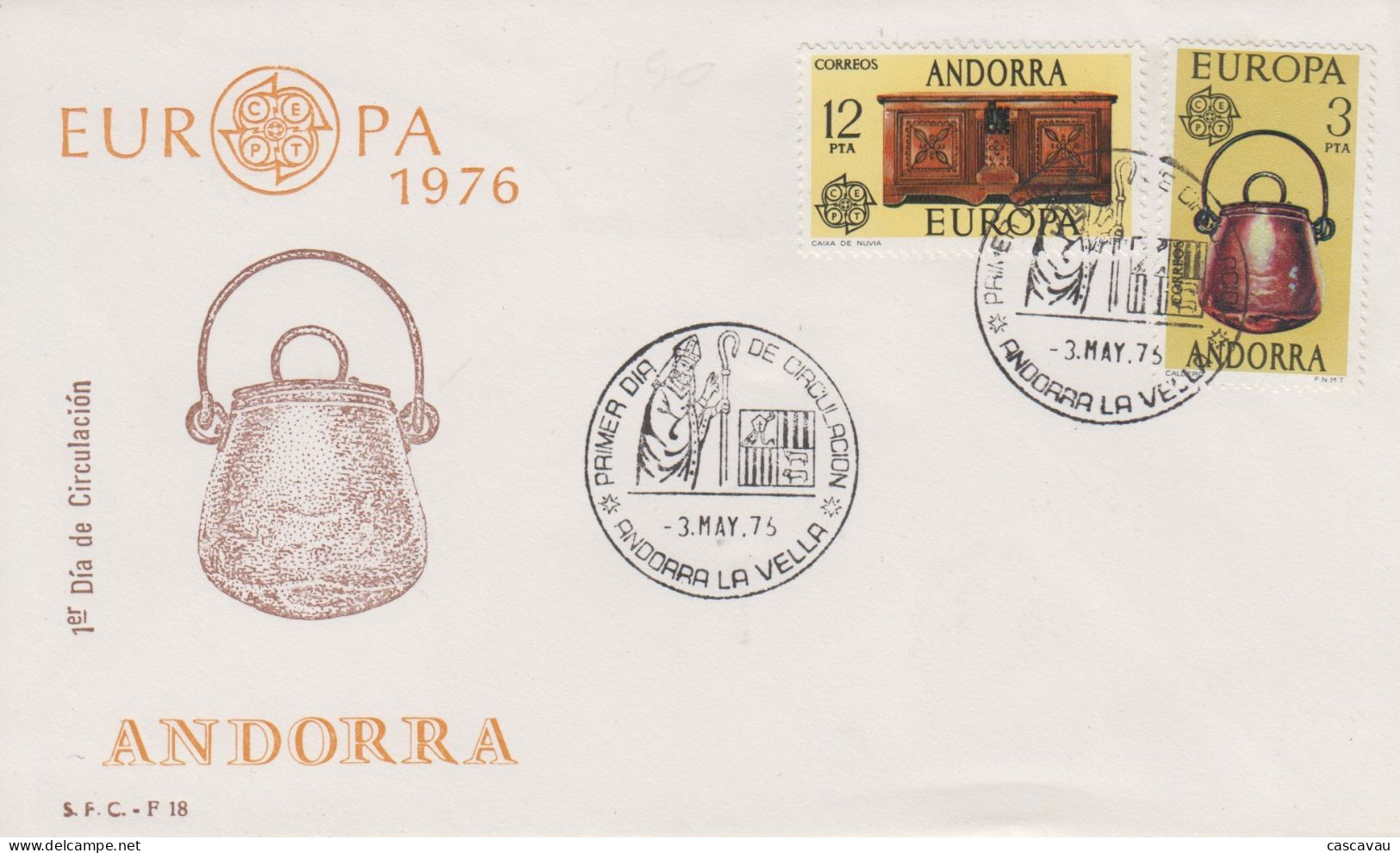 Enveloppe  FDC   1er  Jour   ANDORRE  ANDORRA    Paire    EUROPA     1976 - Altri & Non Classificati