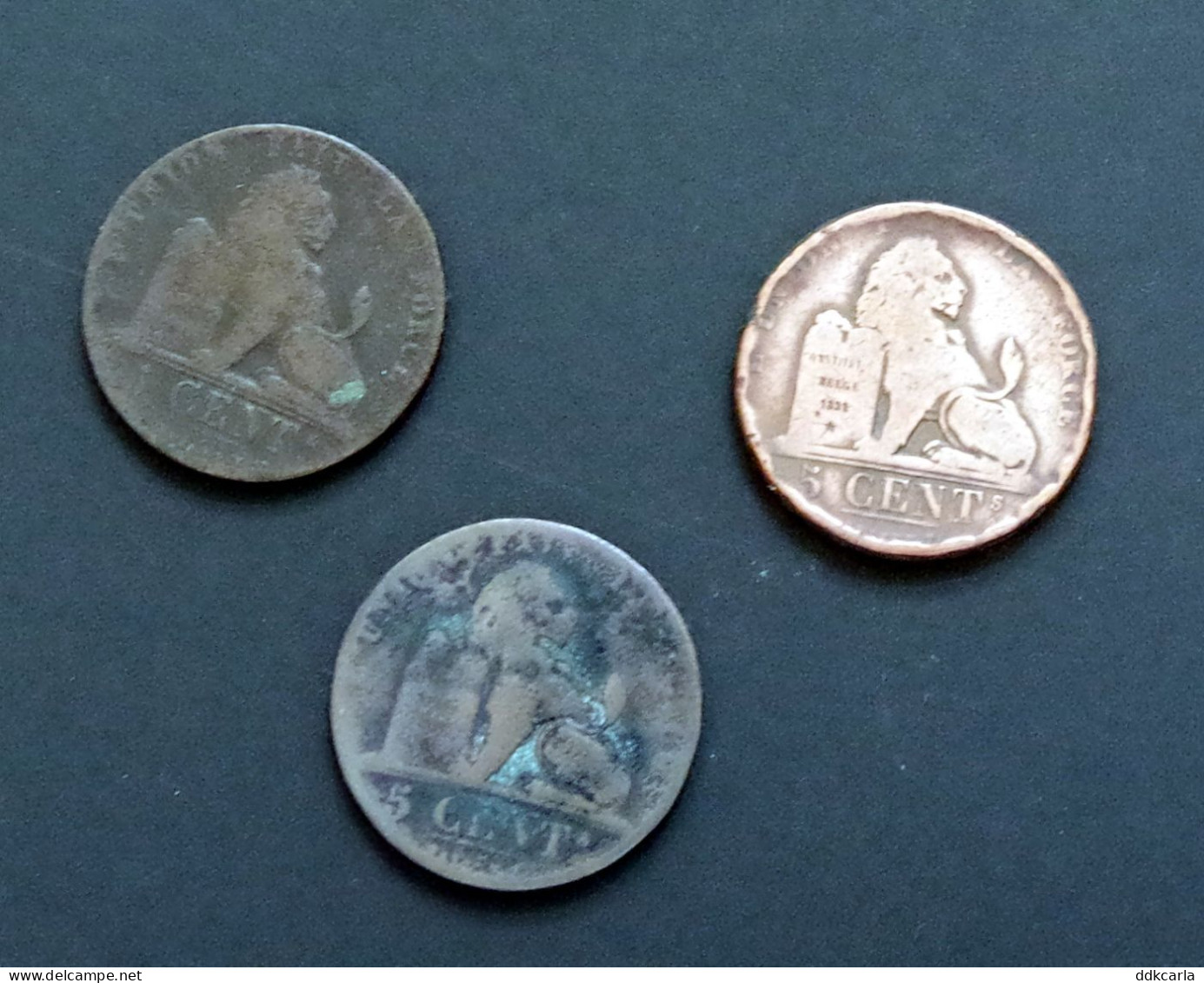 5 Cent X3 (koper) 1834 + 1849 + 1851 Leopold I - 5 Cents