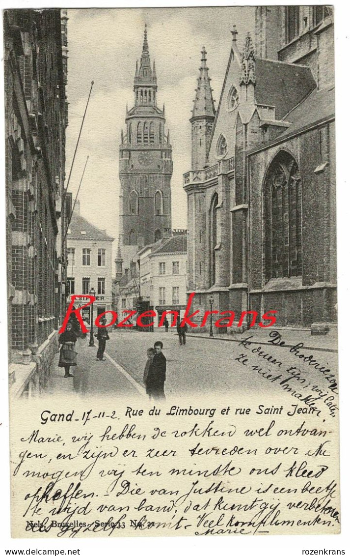 Vroege Kaart 1902 Gent Gand Rue Du Limbourg Et Rue Saint Jean Geanimeerd (Grappige Tekst) - Gent