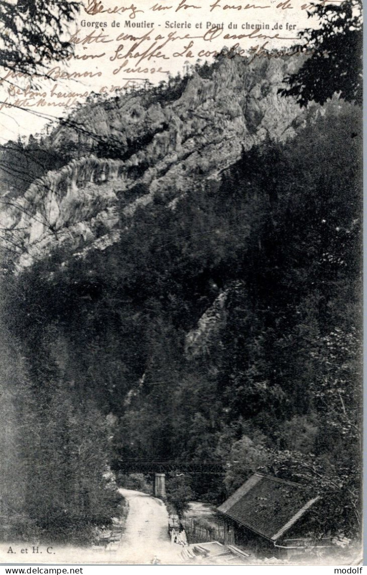 CPA - Suisse - Gorges De Moutier - Scierie Et Pont De Chemin De Fer - Moutier