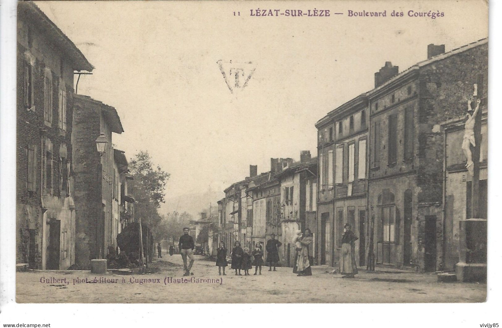 09 - LEZAT SUR LEZE - T.Belle Vue Animée Du Boulevard Des Courégès (tampon + Timbre Taxe ) - Lezat Sur Leze