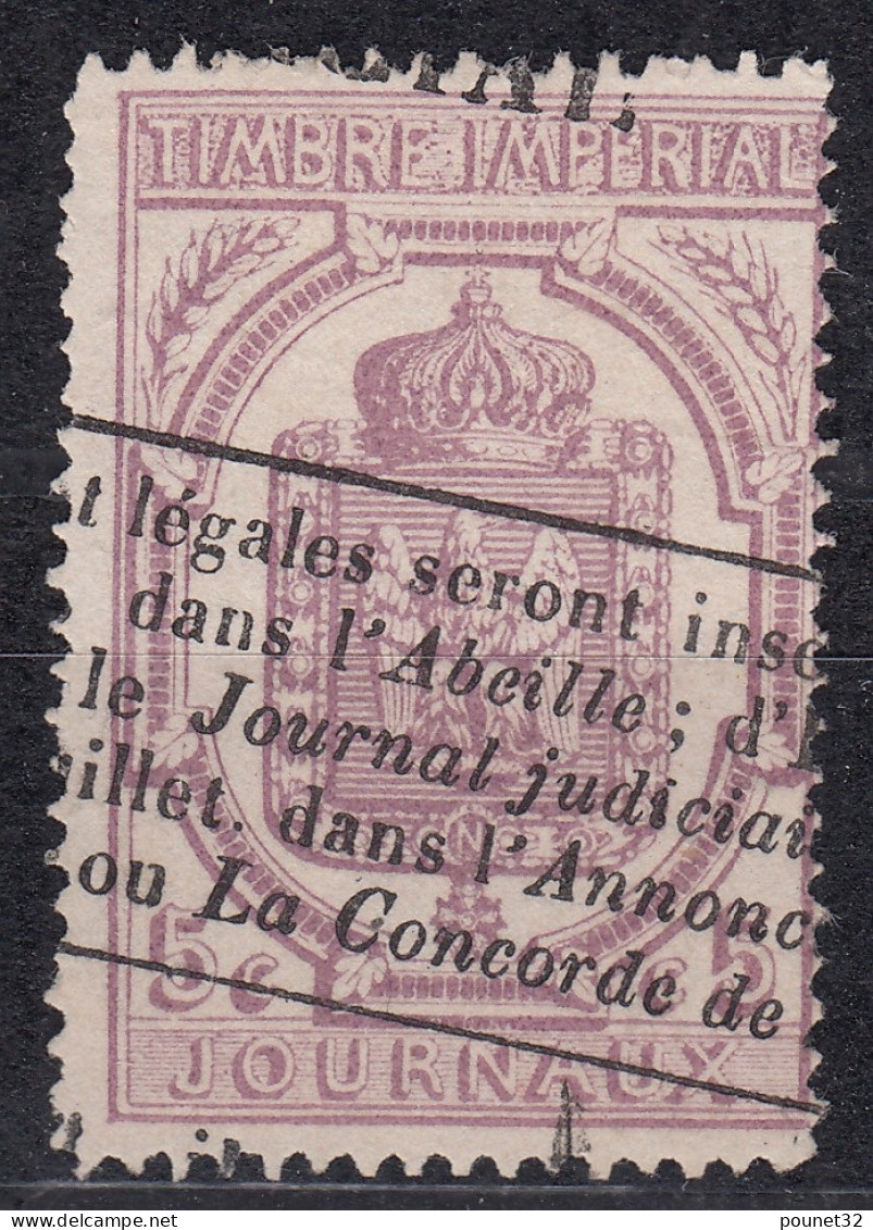 FRANCE RARE TIMBRE POUR JOURNAUX 5c LILAS N° 10 OBLITERATION TYPOGRAPHIQUE - COTE 725 € - Journaux