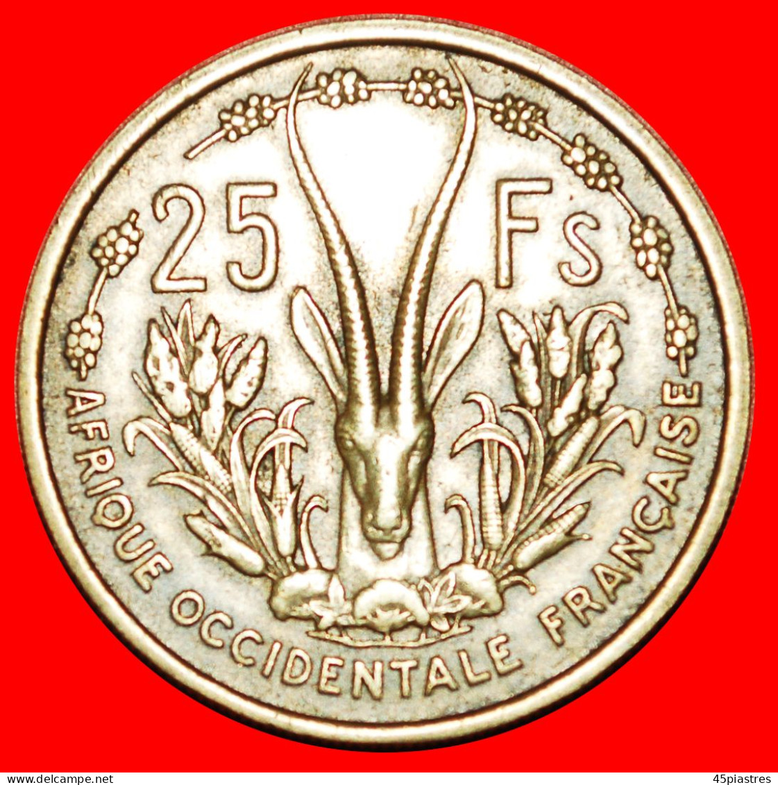 * FRANCE: FRENCH WEST AFRICA  25 FRANCS 1956 ANTELOPE! · LOW START! · NO RESERVE!!! - French West Africa