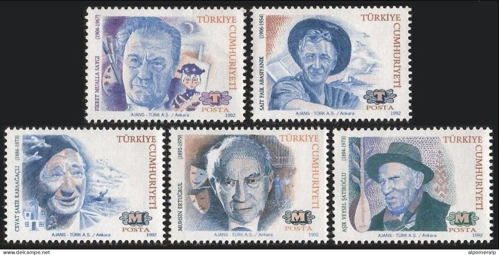 Türkiye 1992 Mi 2975-2979 MNH Famous Turks (1st/4 Issue) - Unused Stamps