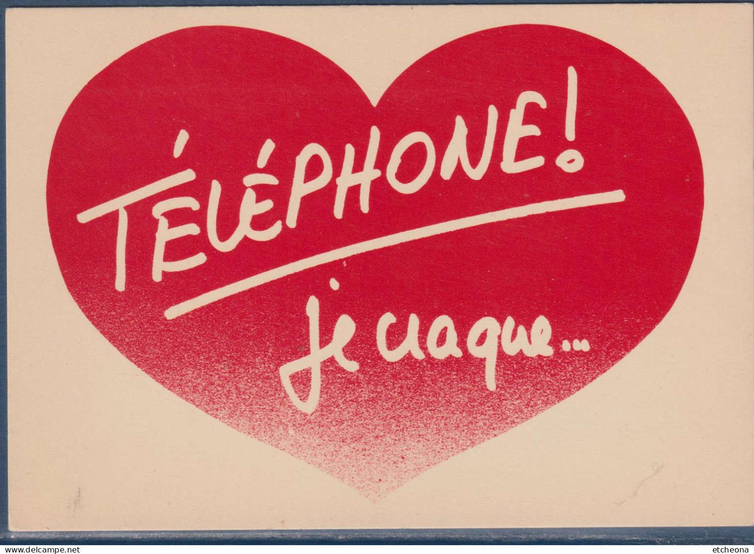 Cœur "Téléphone, Je Craque" Pour Message D'amour Saint Valentin Carte Postale - Valentijnsdag