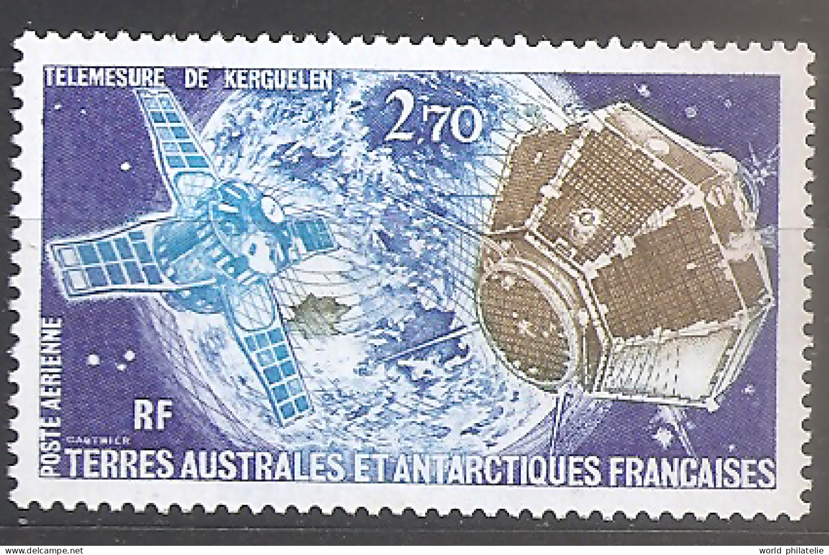 TAAF Terres Australes 1977 N° PA 49 Iso ** Science, Espace, Télémesures, Kerguelen, Satellite, D2B, Kourou, Canada, ISIS - Neufs