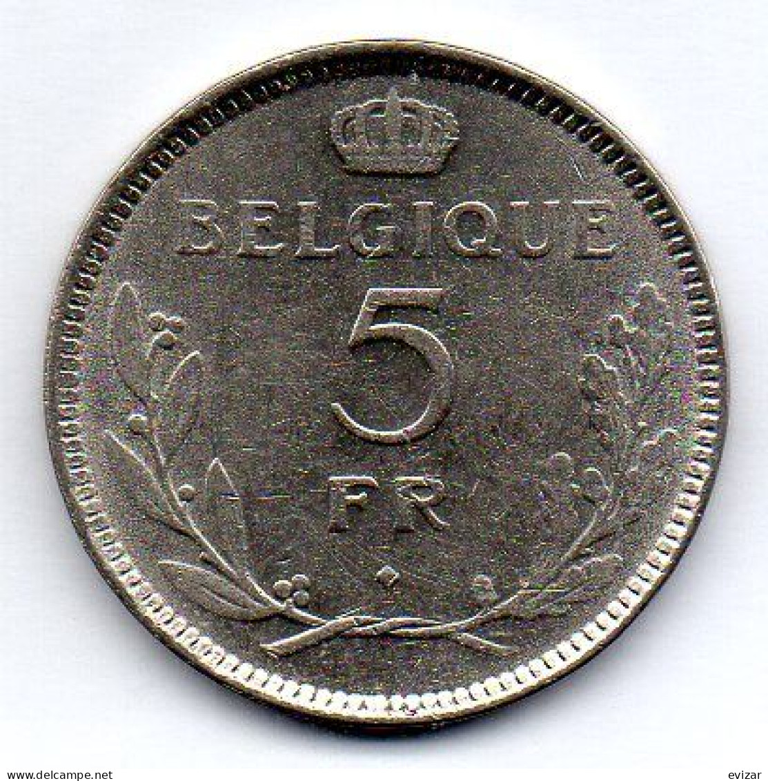 BELGIUM - 5 Francs, Nickel, Year 1937, KM # 108.1, French Legend - 5 Francs