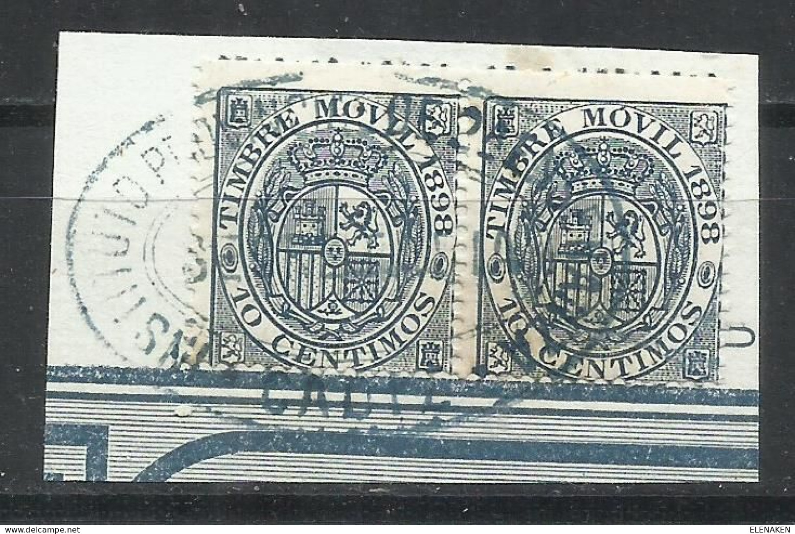 8527A-SELLO FISCAL PAREJA 1889 TIMBRE MOVIL CADIZ INSTITUTO PROVINCIAL CADIZ. EDIFIL ALEMANY SPAIN REVENUE FISCAUX - Kriegssteuermarken