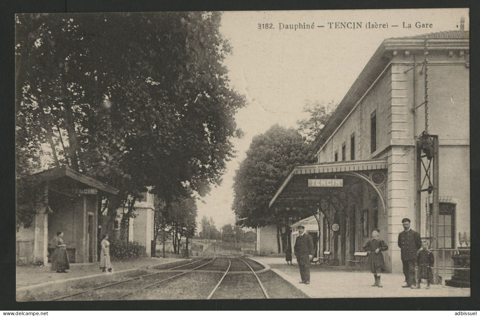 TENCIN La Gare, Vue Animée De L'intérieur, Carte Ayant Voyagé En 1917. - Sonstige & Ohne Zuordnung