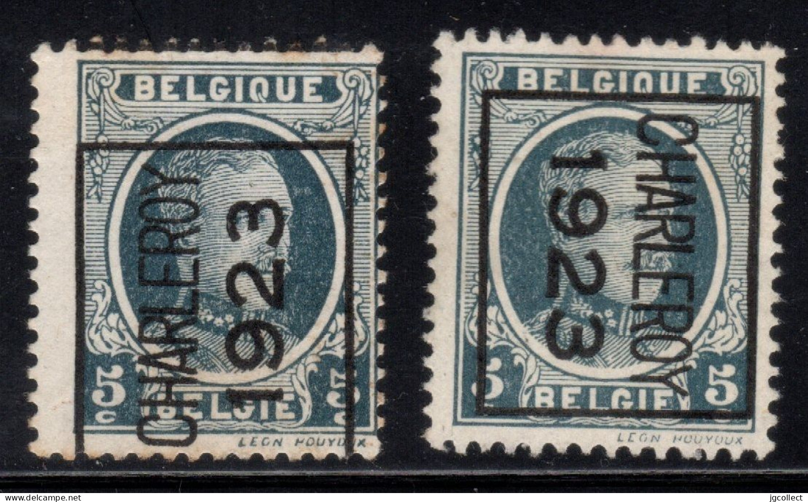 Typo's (193) "CHARLEROY 1923"  OCVB 85 A+B - Typos 1922-31 (Houyoux)