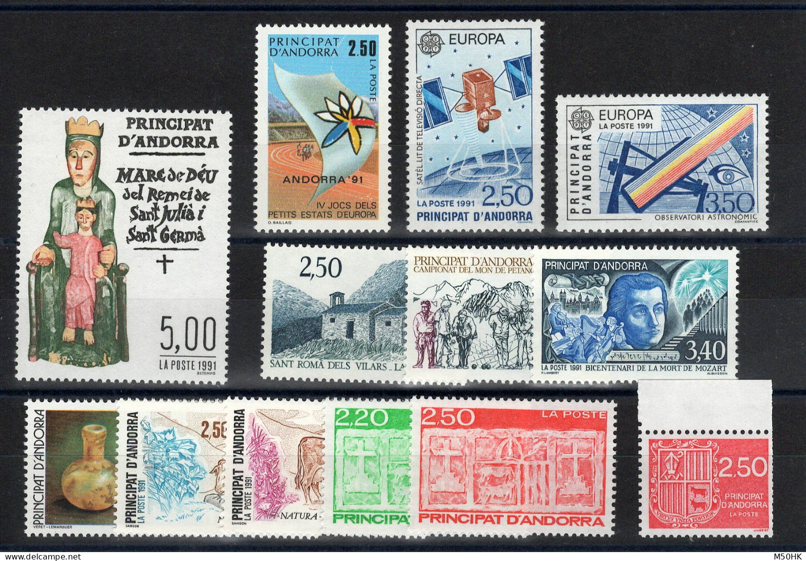 Andorre - Anne Complete 1991 N** MNH , YV 400 à 412 , Cote 44,45 Euros - Années Complètes