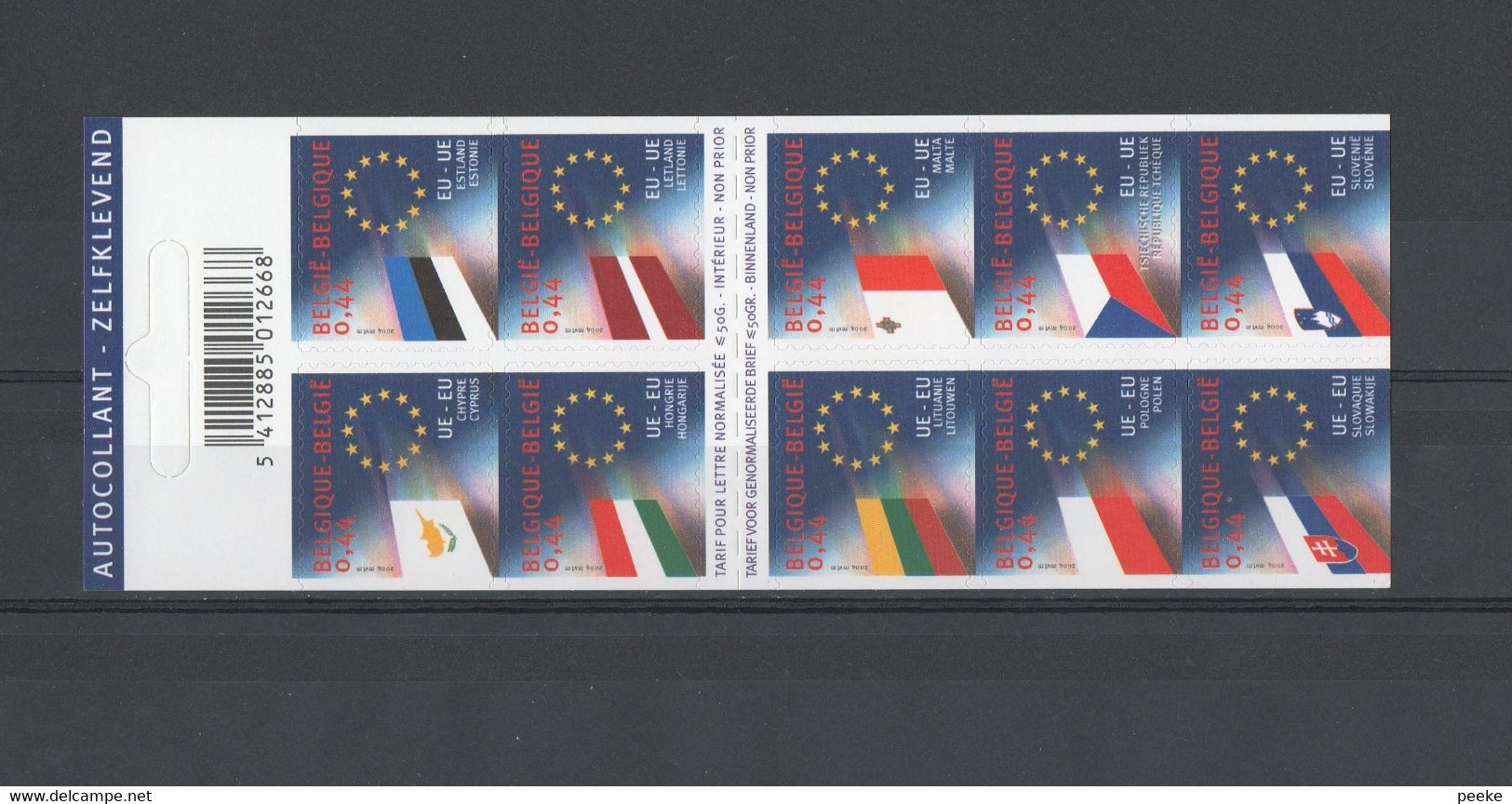 België Boekje/carnet B44 **  Europese Unie -  Postfris - Non Classés