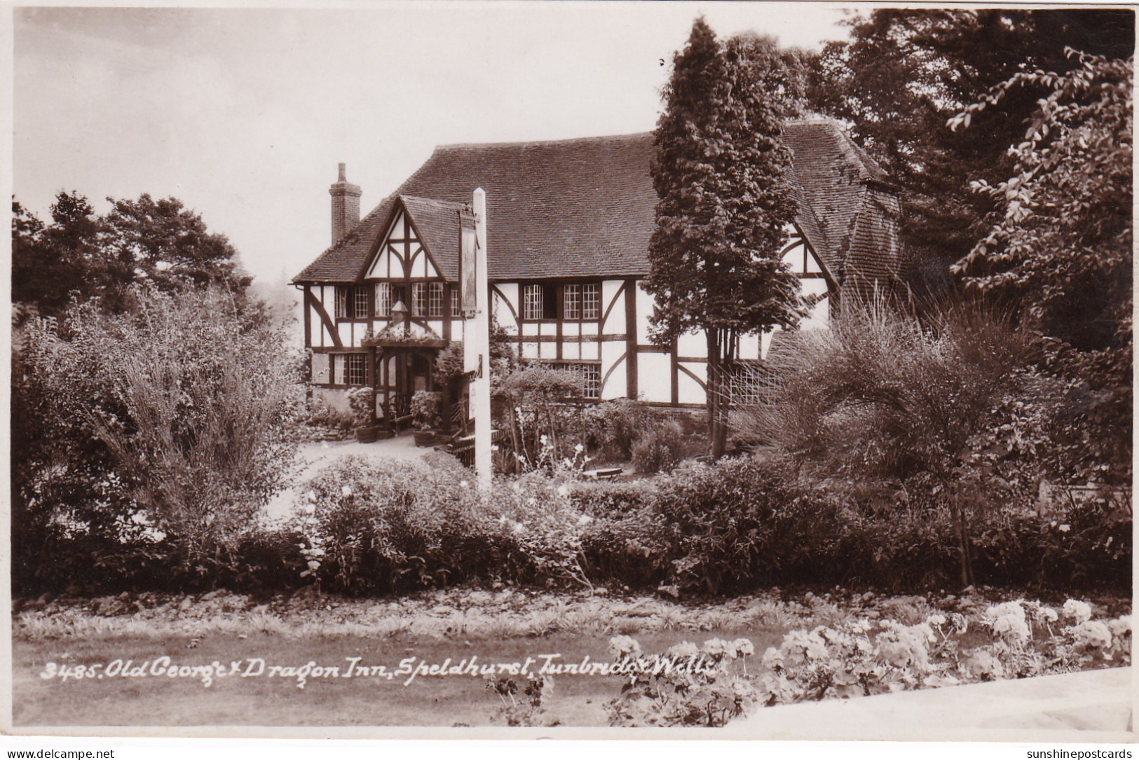 England Somerset Wells Speldhurst Old George's Dragon Inn Real Photo - Wells