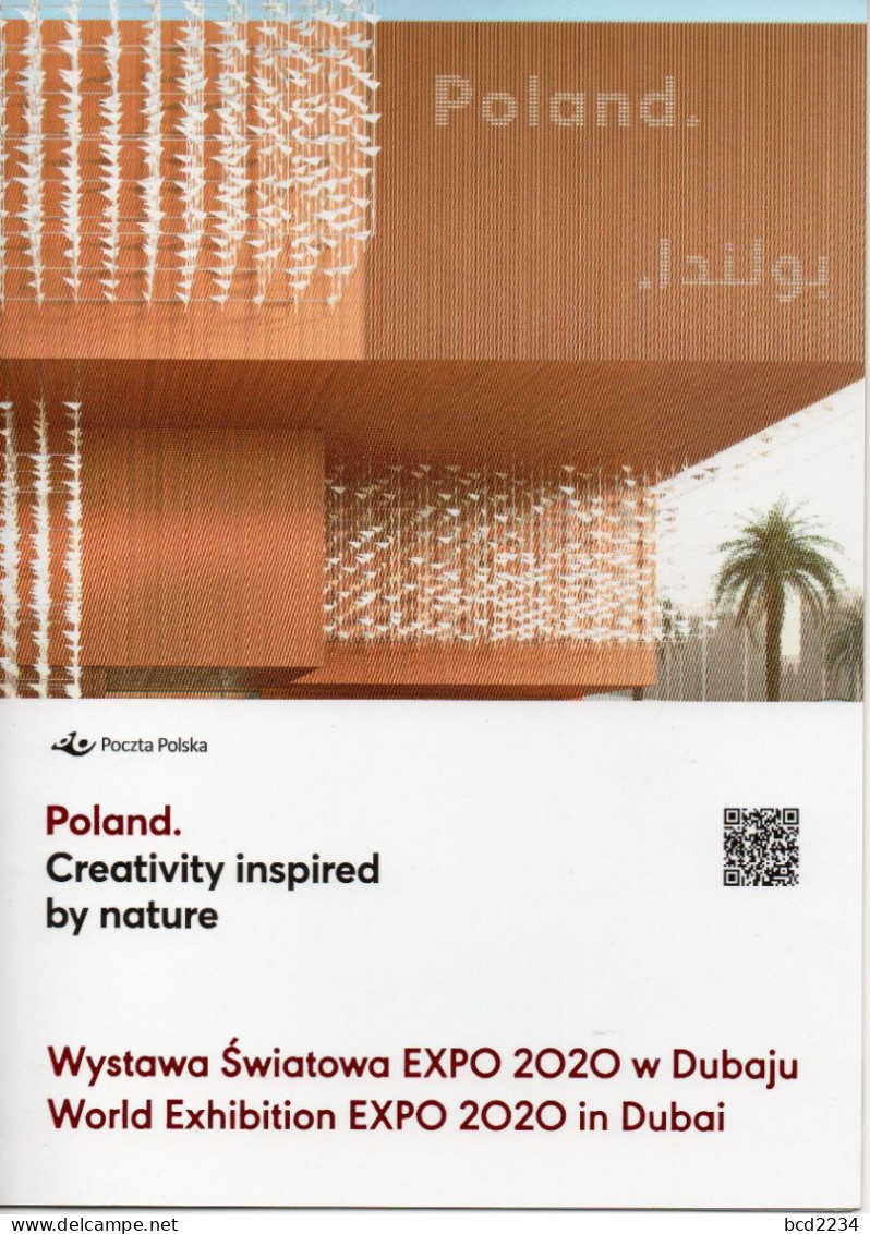 POLAND 2021 POST OFFICE LIMITED EDITION FOLDER: WORLD EXHIBITION EXPO 2020 IN DUBAI POLISH CREATIVITY INSPIRED NATURE MS - Briefe U. Dokumente