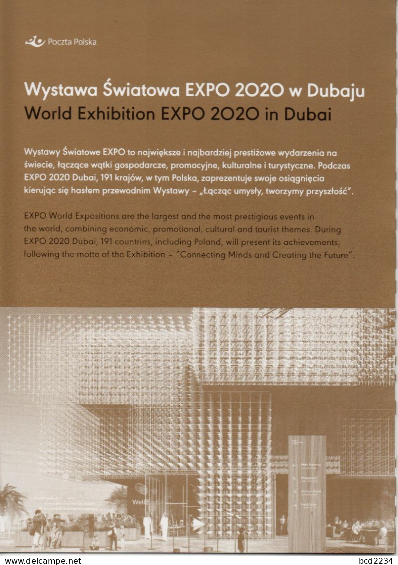 POLAND 2021 POST OFFICE LIMITED EDITION FOLDER: WORLD EXHIBITION EXPO 2020 IN DUBAI POLISH CREATIVITY INSPIRED NATURE MS - Cartas & Documentos