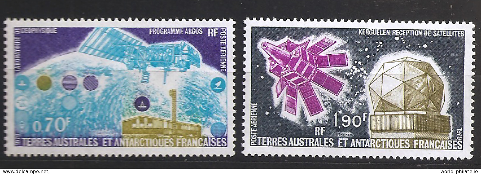 TAAF Terres Australes 1978 N° PA 51 / 2 ** Laboratoire, Géophysique, Satellites, Balise Argos, Ours, Antenne, Salinité - Neufs