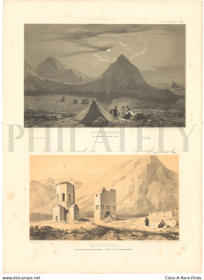 1838, LABORDE: "VOYAGE DE L'ASIE MINEURE" LITOGRAPH PLATE #67. ARCHAEOLOGY / TURKEY / ANATOLIA / KONYA / KARAMAN - Archäologie
