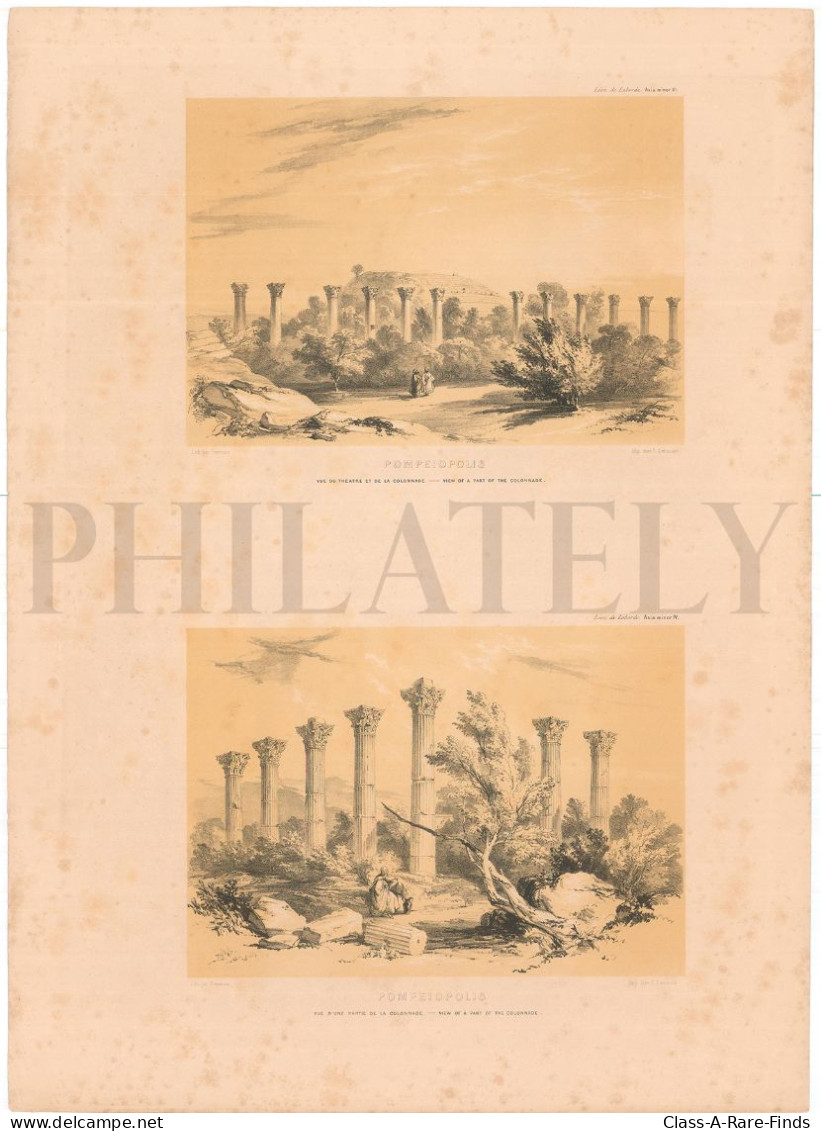 1838, LABORDE: "VOYAGE DE L'ASIE MINEURE" LITOGRAPH PLATE #76. ARCHAEOLOGY / TURKEY / ANATOLIA / KASTAMONU/ POMPEIOPOLIS - Archéologie