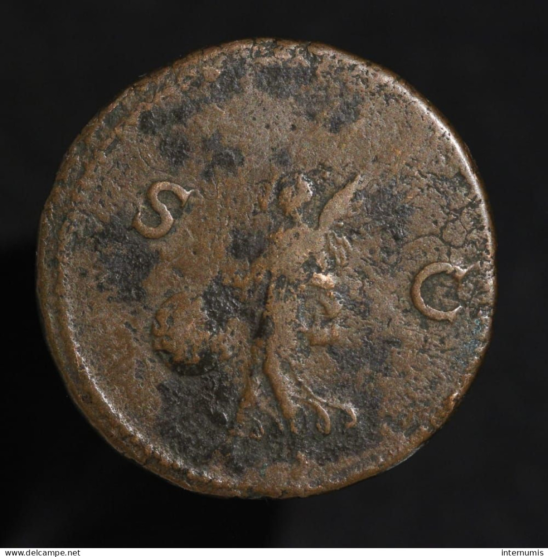 NERON / NERO, AS - Victoire / Victory - SC, (62-68), Lyon, Bronze, TB+ (VF), RIC I#543 - The Julio-Claudians (27 BC To 69 AD)