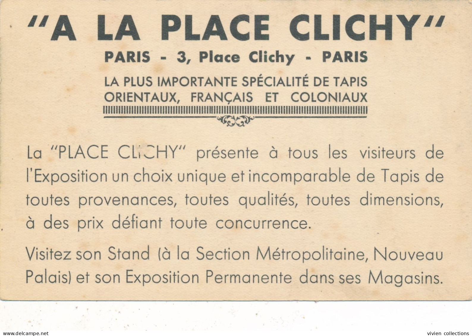 Carte Illustrateur Germaine Bouret Carte Publicitaire A La Place Clichy Tapis De La Place Clichy - Bouret, Germaine