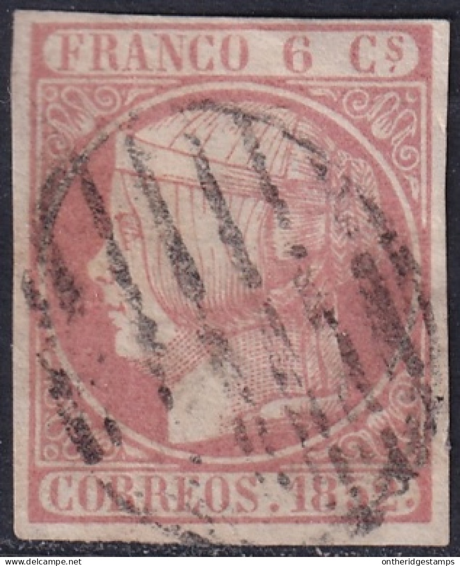 Spain 1852 Sc 12 España Ed 12 Used Black Grid (parrilla) Cancel - Usados