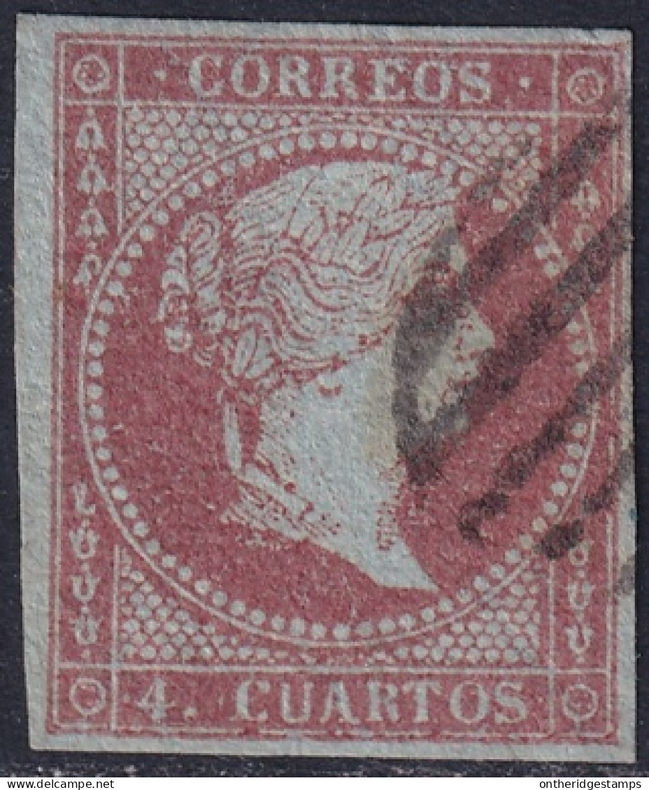 Spain 1855 Sc 37 España Ed 40 Used Black Grid (parrilla) Cancel - Usados