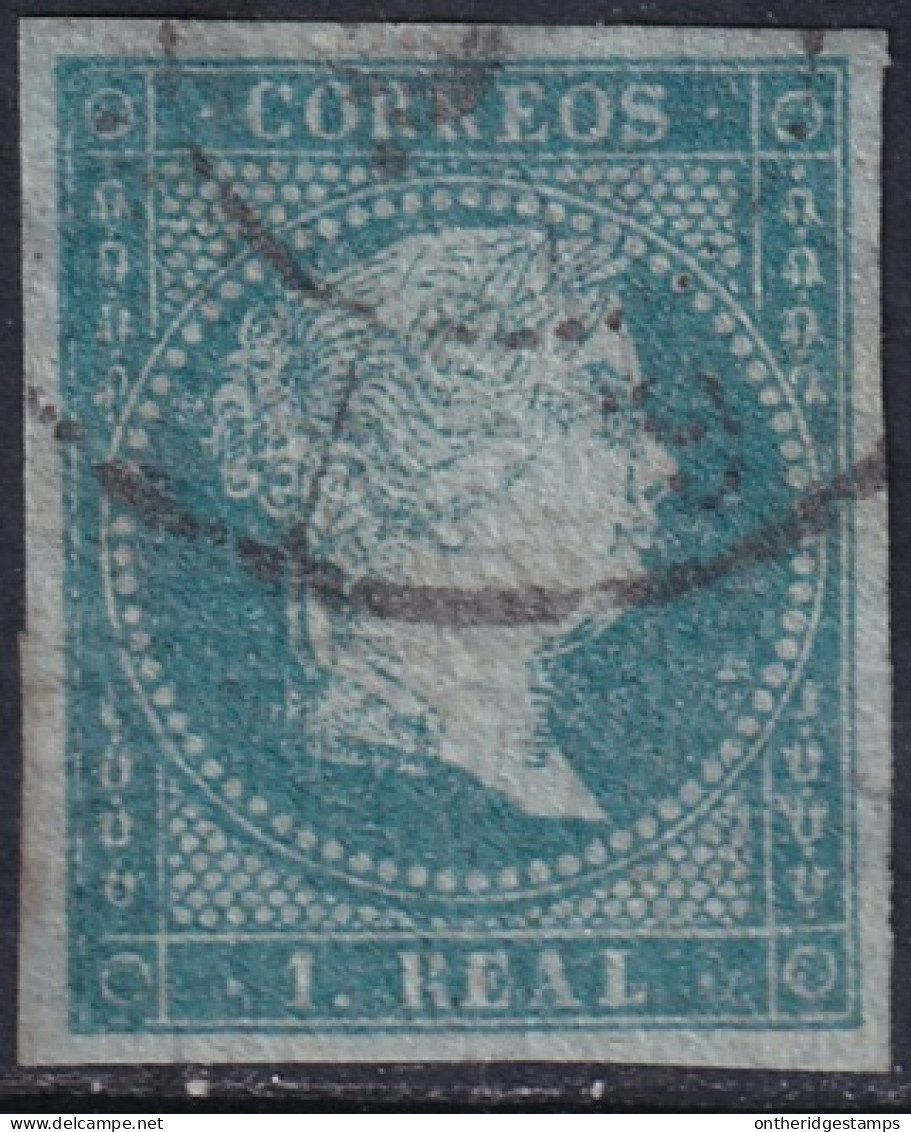 Spain 1855 Sc 38 España Ed 41 Used "6" (Málaga) Cartwheel Cancel - Usados