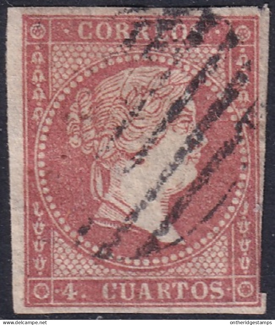 Spain 1856 Sc 41 España Ed 44 Used Black Grid (parrilla) Cancel - Usados