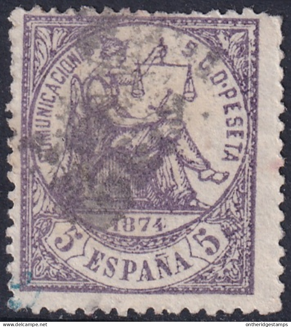 Spain 1874 Sc 202 España Ed 144 Used Rombo De Puntos Cancel Top Perf Damage - Oblitérés