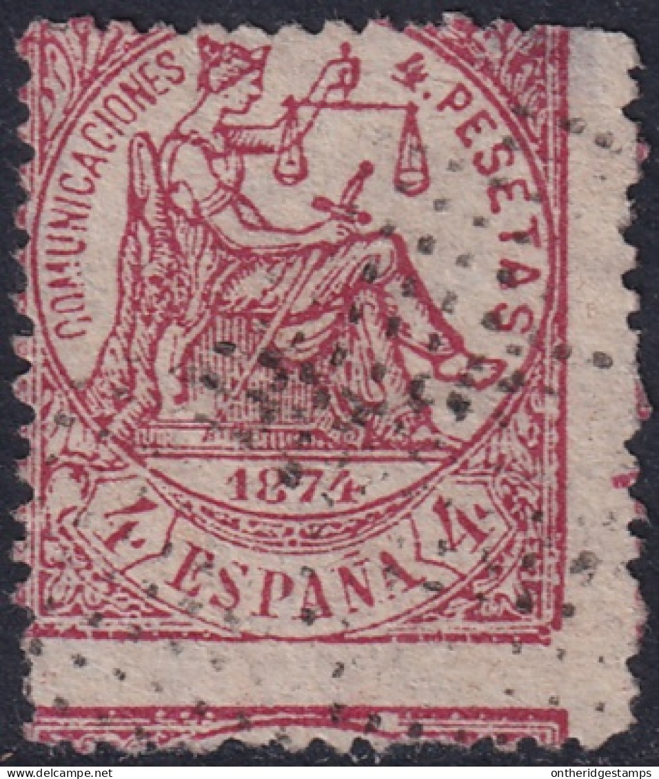 Spain 1874 Sc 209a España Ed 151 Used Major Perf Shift Damaged Corner - Used Stamps