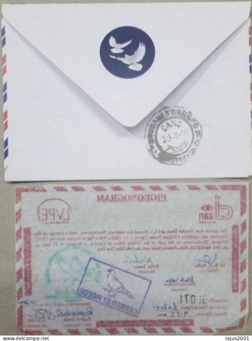 Pigeongram (Pigeon Gram Post) Bird, Bhubaneswar To Cuttack Only 300 Issued Signed RARE Cover INDIA READ FULL DESCR. - Sobres