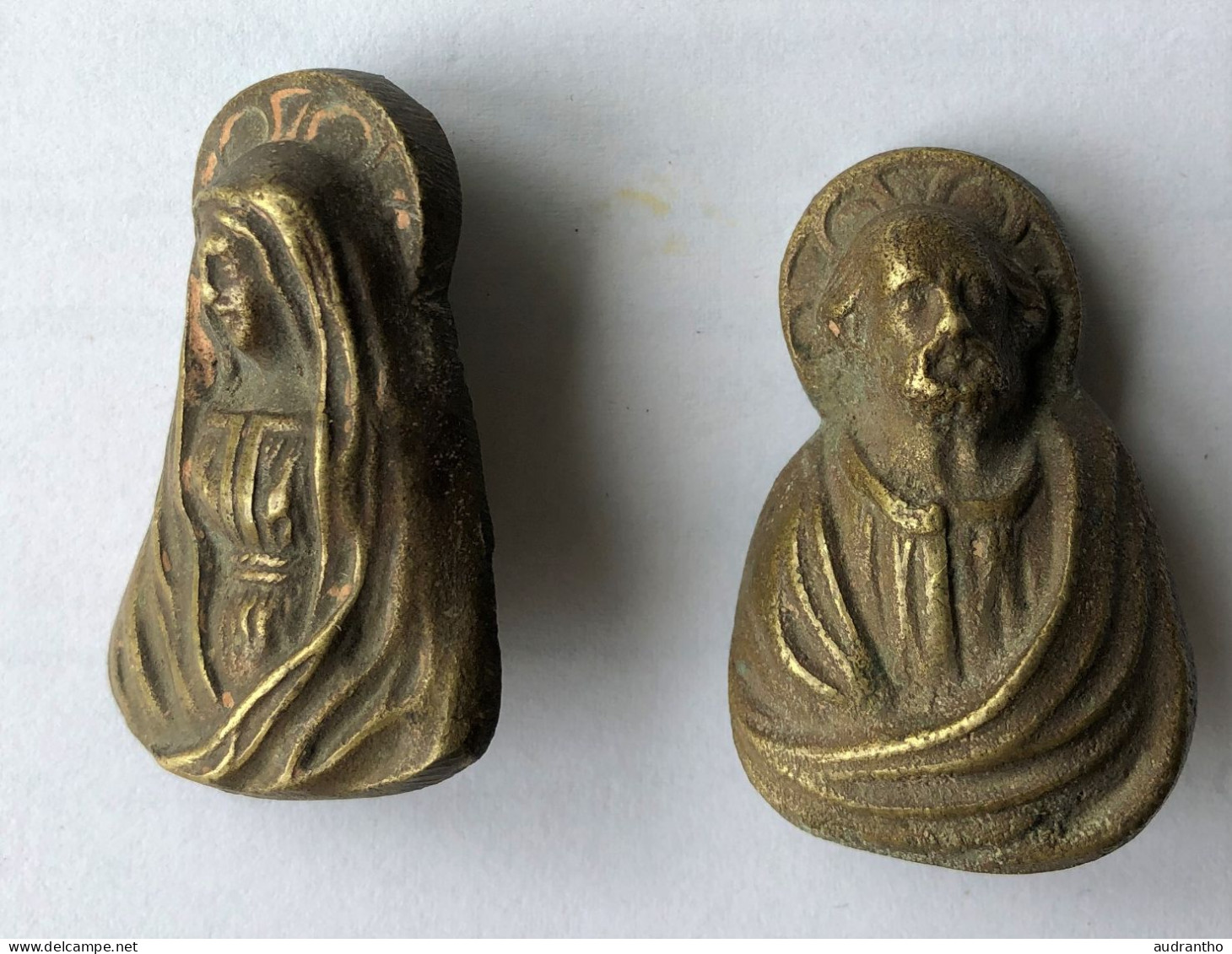 2 Têtes En Bronze Style Antique Religieux St Pédro ? - Personajes