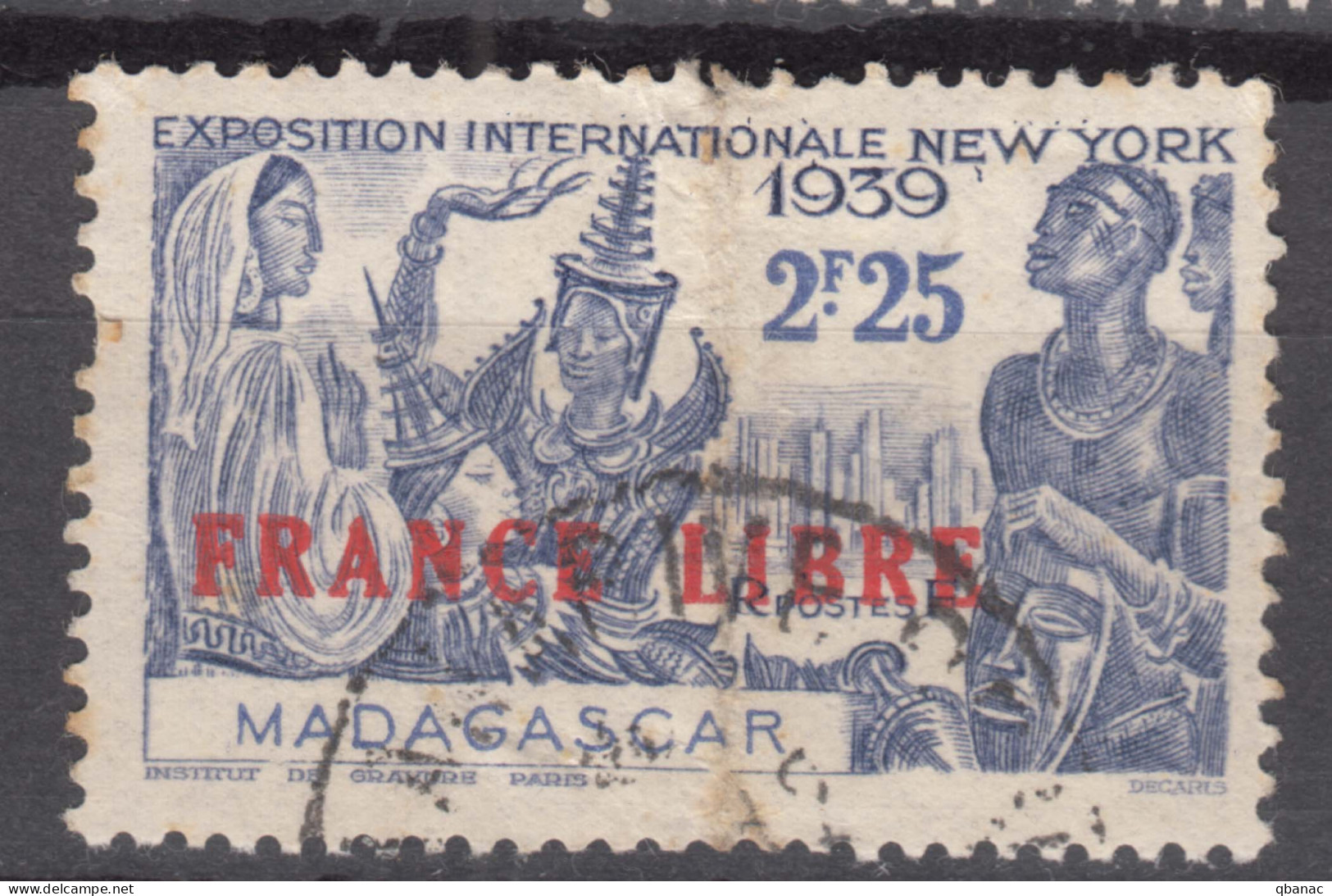 Madagascar 1943 FRANCE LIBRE Mi#288 Used - Used Stamps