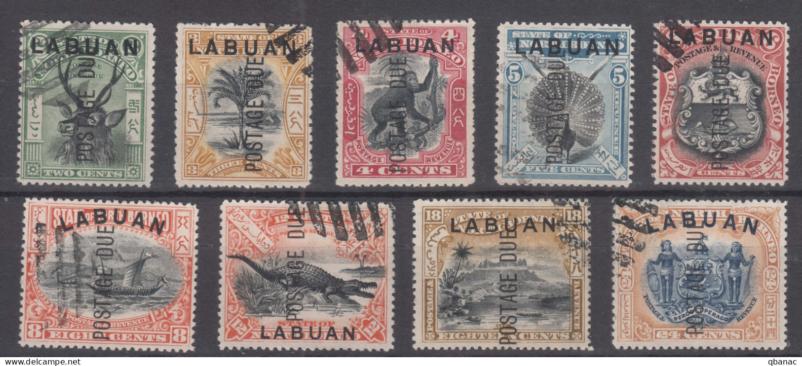 Great Britain North Borneo, Labuan 1901 Postage Due Mi#1-9 Used - North Borneo (...-1963)