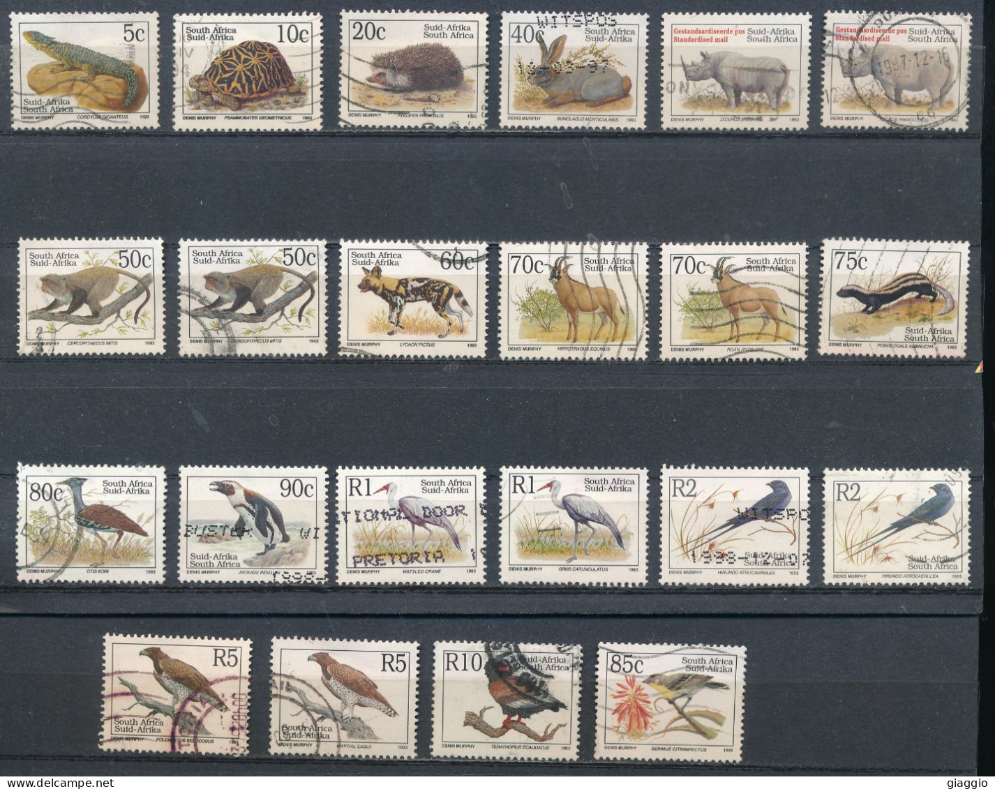 °°° SOUTH AFRICA  - Y&T N°809/85 - 1993/1995 °°° - Used Stamps