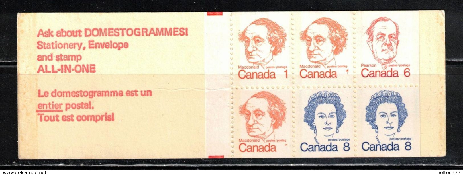 CANADA BOOKLET Unitrade # Bk74f - Unused MAJOR ERROR Missing 1 - Stained Cover - Cuadernillos Completos