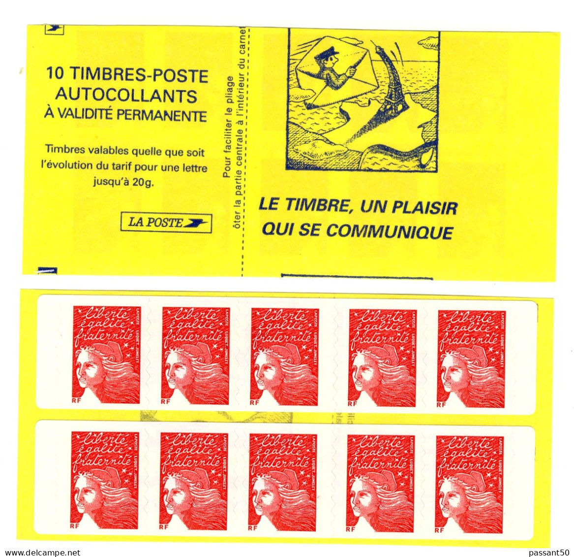 Carnet Luquet YT 3419-C3d Avec Prédécoupe Inversée . Rare , Voir Le Scan . Cote YT : 85 € . - Cuadernillos